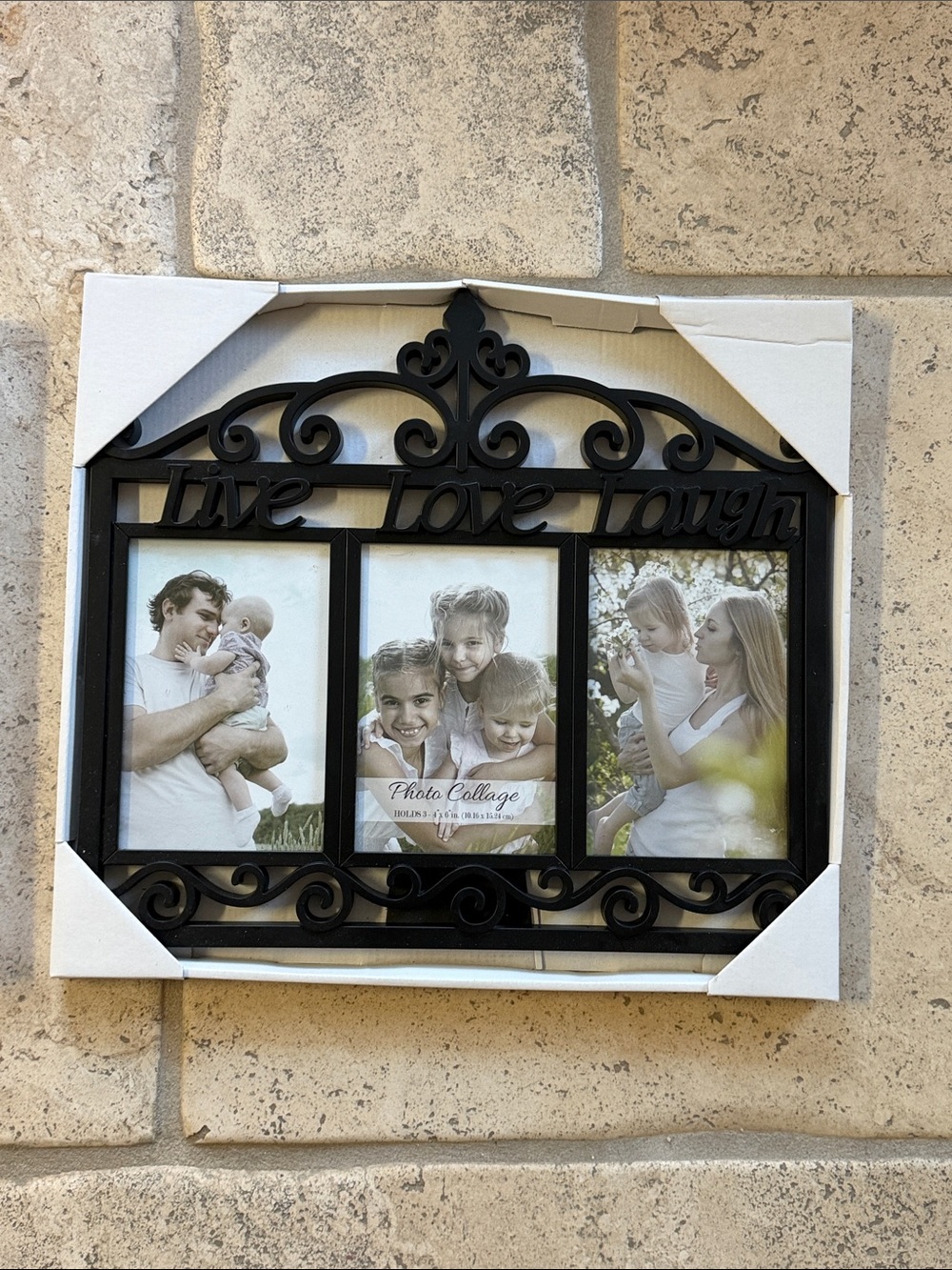 Live Love Laugh Black Decorative Photo Collage Frame